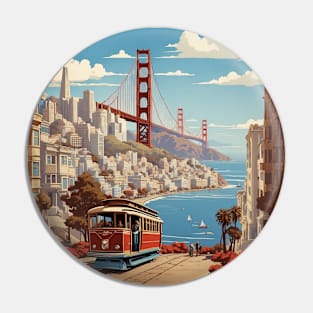 San Francisco California United States of America Tourism Vintage Pin