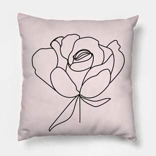 Linear rose flowers and leaves. Pillow