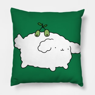 Olive White Fluffy Dog Pillow