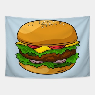 Hamburger cartoon illustration Tapestry