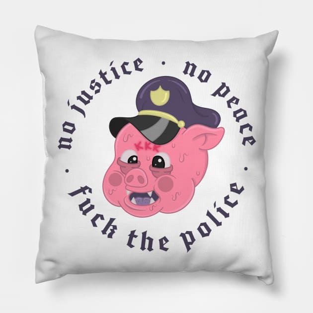 NO JUSTICE NO PEACE Pillow by bratcave.studio