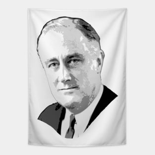 Franklin D. Roosevelt Grayscale Pop Art Tapestry