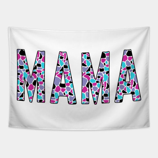 Mama Giraffe Print Tee - Tee for moms, mamas, momlife Tapestry by LittleMissy