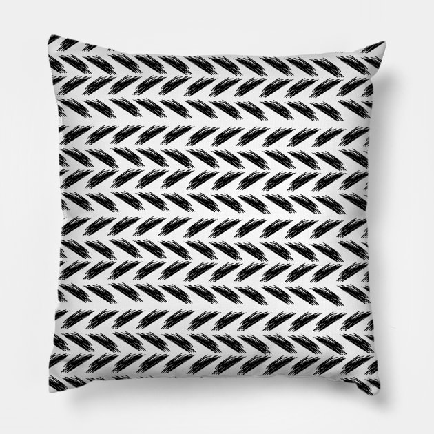 Black and White Abstract Pillow by CateBee8