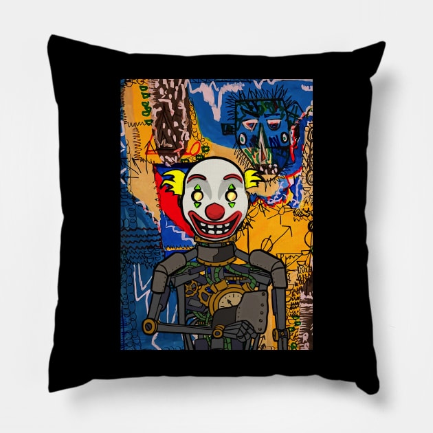 Killer Robot NFT Character on TeePublic Pillow by Hashed Art