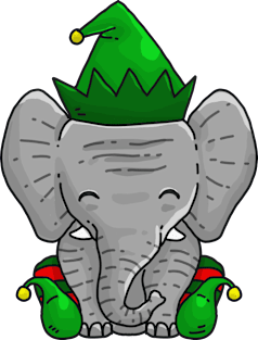 Elf Elephant Christmas Elfant Magnet