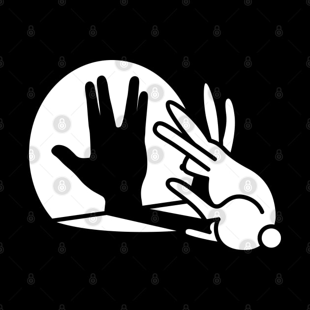 Rabbit shadow Vulcan Salute Trekkie hand gesture by LaundryFactory