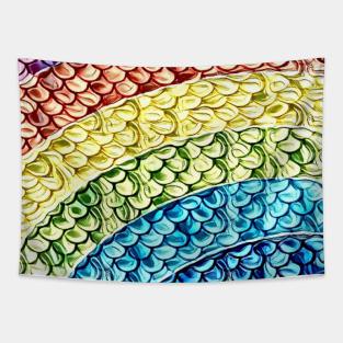 Rainbow Mermaid Petal Tapestry