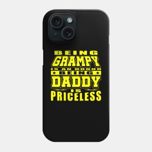 Being Daddy Is Priceless Cool Yellow Typography Phone Case