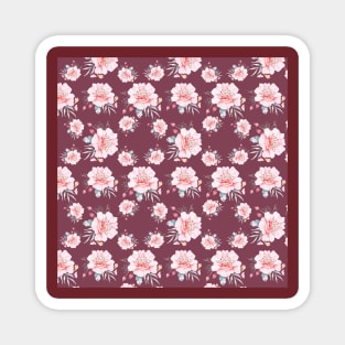 Peonies Flower Pattern Magnet