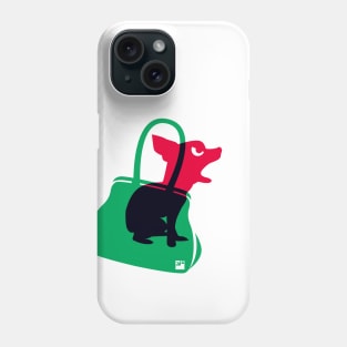 Angry animals: chihuahua in little green bag Phone Case