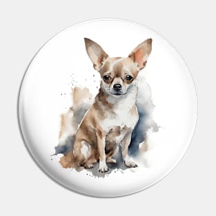 Chihuahua Watercolor Style Pin
