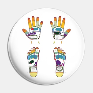 Hand and foot reflexology map Pin