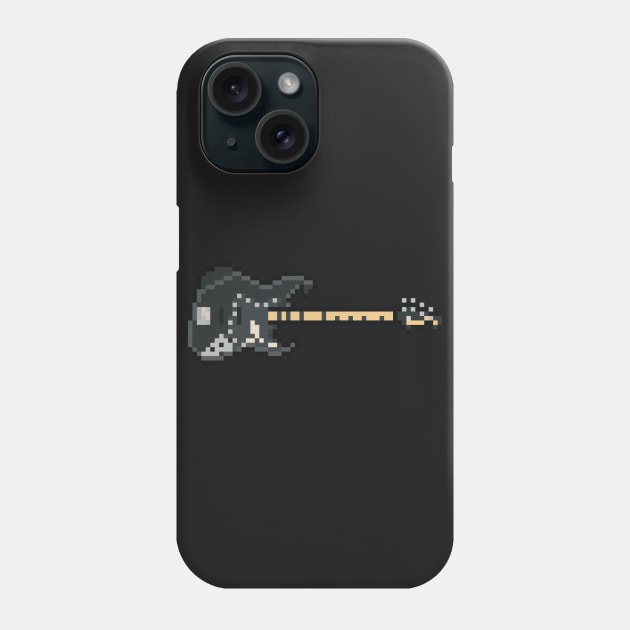 Pixel Black Eagle Bass Guitar Phone Case by gkillerb