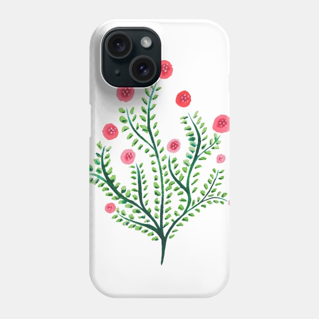 Spring Plant In Pink And Green Phone Case by Boriana Giormova