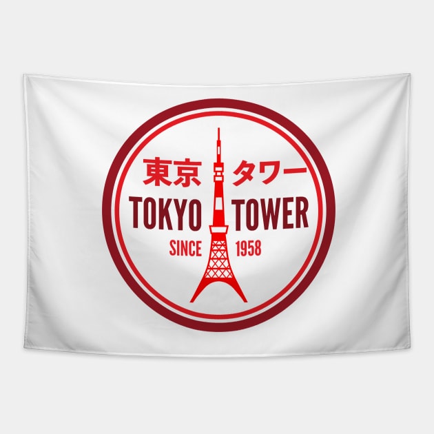 Tokyo Tower (round) Tapestry by conform