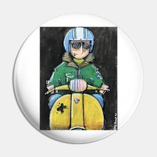 Retro Scooter, Classic Scooter, Scooterist, Scootering, Scooter Rider, Mod Art Pin