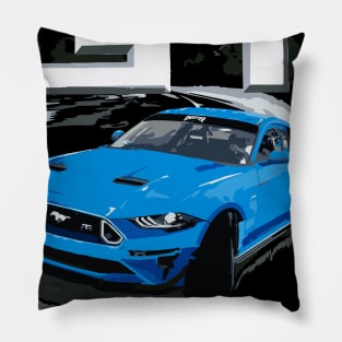 GT Mustang Grabber Blue Drift Burn Out Pillow