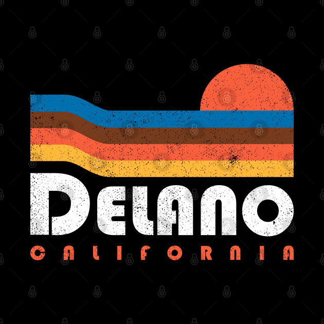 Delano California - Retro Vintage design by Sachpica