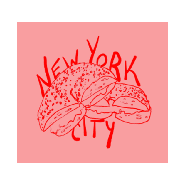 Disover New York City Bagel with Cream Cheese and Lox - Bagels - T-Shirt