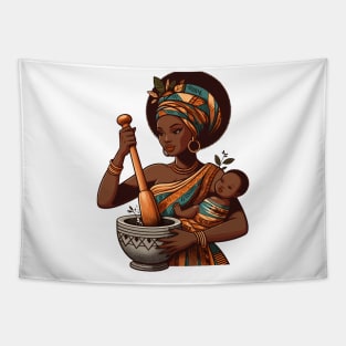 Afrocentric Mother And Baby Tapestry