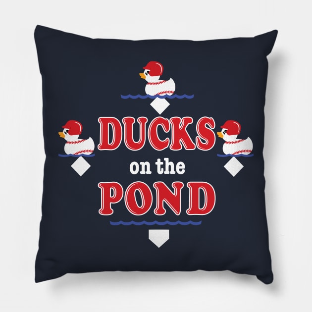 Duck's On the Pond Cute Baseball Softball Funny Saying Pillow by TeeCreations