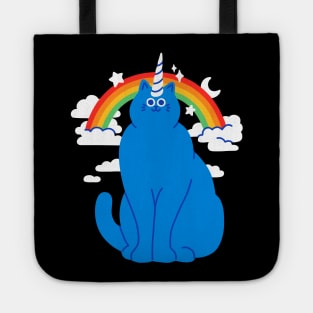 Blue Unicorn Cat Tote