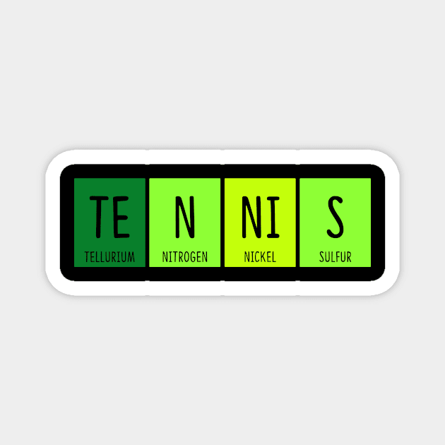 Tennis Chemistry Periodic Table Element Science Pun Magnet by Science Puns