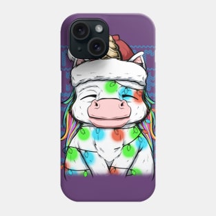 unicorn christmas lights and fun Phone Case