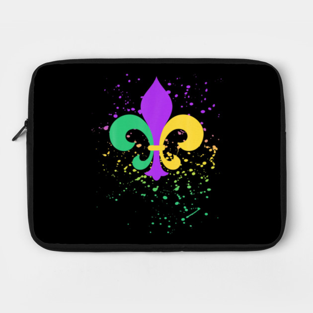 Mardi Gras Fleur De Lis Paint Splatter Nola Mardi Gras Laptop