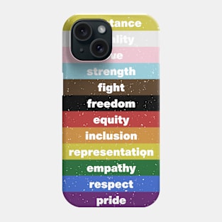 Progress Pride Flag for all LGBTQI+ Colorful Diversity Phone Case