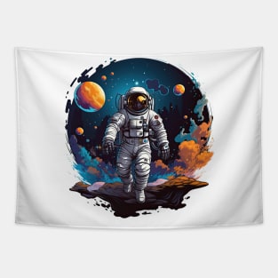 Colorful Astronaut in Space #8 Tapestry