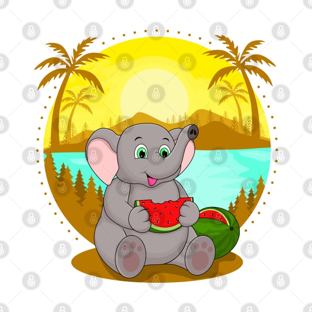 BEACH PLEASE, ELEPHANT by canzyartstudio