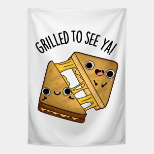 Grilled To See Ya Funny Food Puns Tapestry