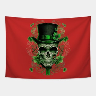 St.Patrick day Leprechaun Scull t-shirt Tapestry