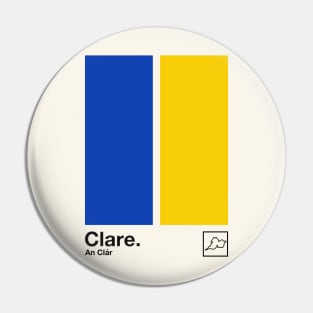 County Clare / Original Retro Style Minimalist Poster Design Pin