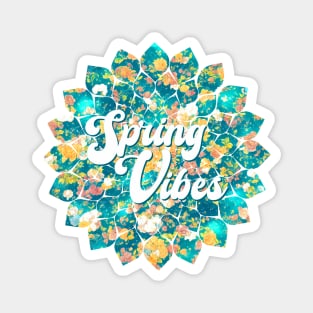 Spring Vibes Floral Geometric Art Magnet