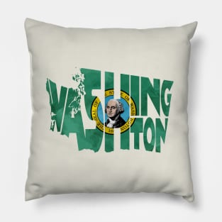 Washington Typo Map Pillow