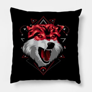 angry wolf Pillow