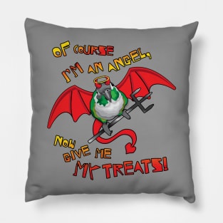 Green Cheek Conure Halloween Devil Pillow