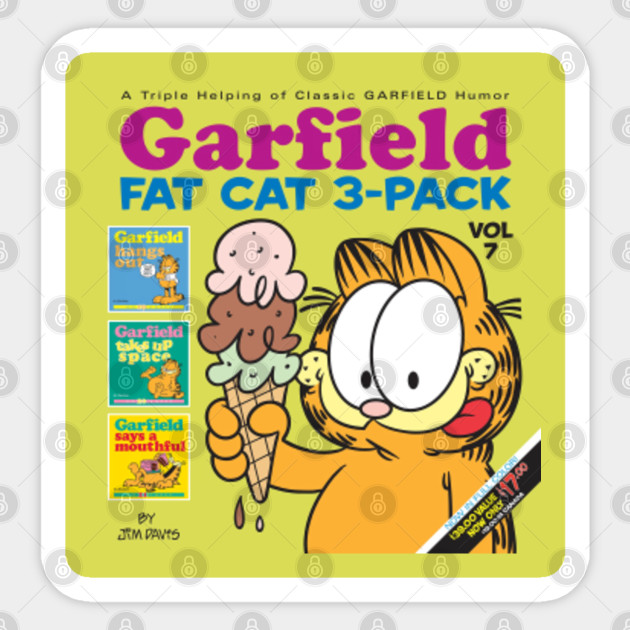 Garfield Fat Cat 3 Pack Vol 7 Garfield Sticker Teepublic