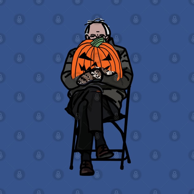 Bernie Sanders with Halloween Horror Pumpkin by ellenhenryart