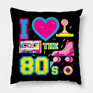 Retro 80's Party Girl Funny Cute Vintage Party Costume Women Pillow