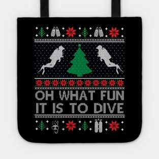 Funny Scuba Diving Diver Ugly Christmas Xmas Gifts Tote