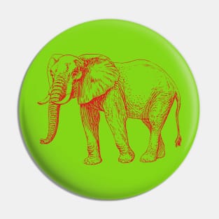 Majestic Red Elephant Engraving Pin