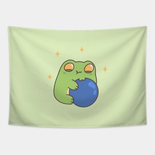 Frog Eating Blueberry Tapestry