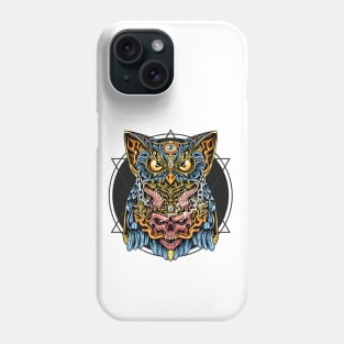 Owl skull horn fire Phone Case