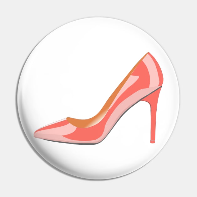 High Shoe in Living Coral Pin by DavidASmith