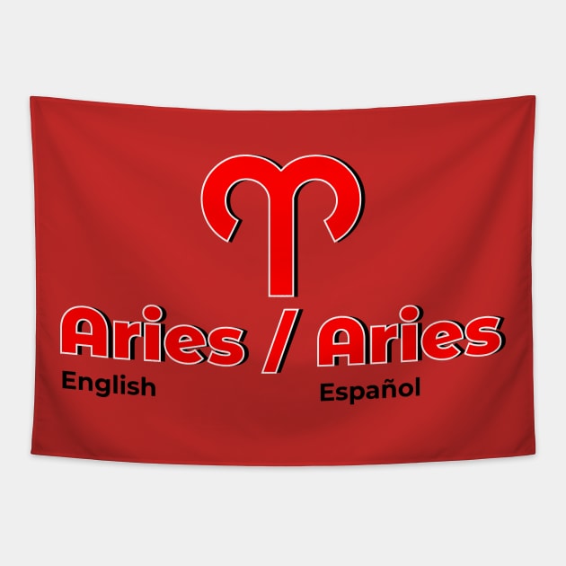 Aries Power Color- Red Tapestry by MiamiTees305