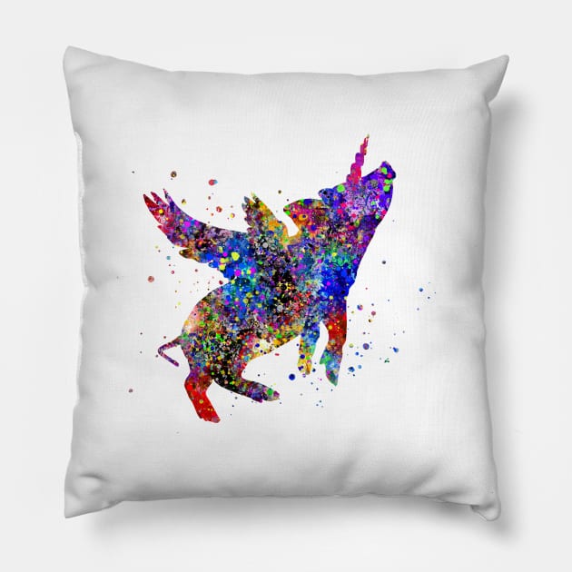 Flying pig Pillow by RosaliArt